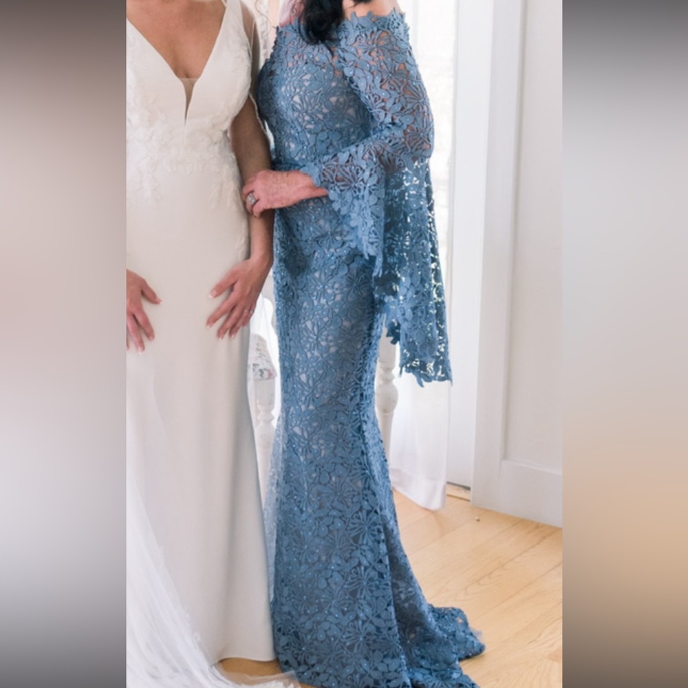 Omnibus Fashion- blue - gown with bell sleeves - only worn once